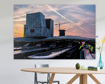 Utrecht Central and Municipal Office at Sunset from the Morales bridge by John Ozguc