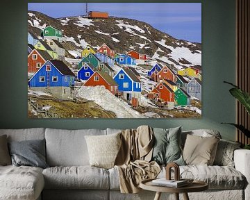 Farbenfroher Ort in West-Grönland