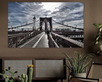 Auf der Brooklyn Bridge, New York City.