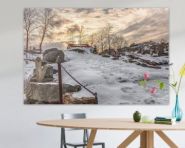  Cottage dans la neige sur Riccardo van Iersel