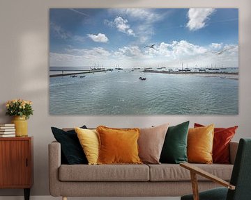 Harbour Terschelling with boats and gulls by Wad of Wonders