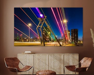 The illumination on the Erasmus Bridge, Rotterdam by Anna Krasnopeeva