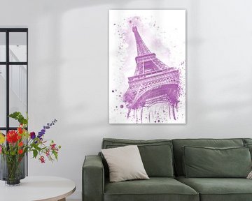 Watercolor Eiffel Tower | pink by Melanie Viola