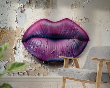 Lippen op de Muur. van Roman Robroek - Foto's van Verlaten Gebouwen