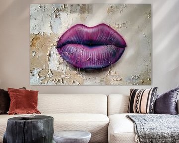 Lippen op de Muur. van Roman Robroek - Foto's van Verlaten Gebouwen