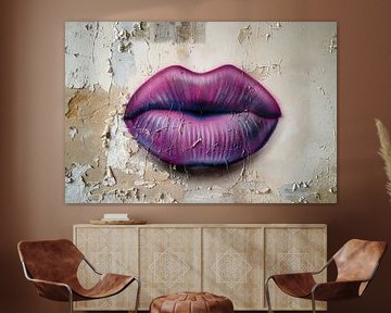 Lèvres sur le mur.
