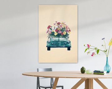 Retro car with flowers by Dreamy Faces