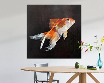 Low Poly Gold Fisch von Erik-Jan ten Brinke