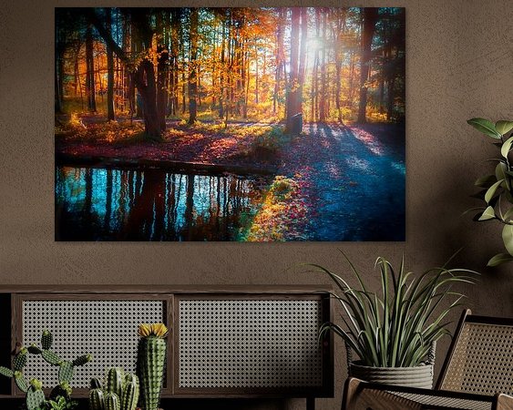 Voorbeeld van het werk in een kamer