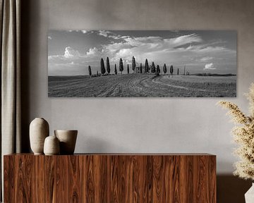 Monochrome Tuscany in 6x17 format, Agriturismo I Cipressini by Teun Ruijters