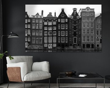 Gevels van grachtenpanden Amsterdam, panorama