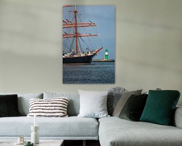 Sailing ship on the Hanse Sail in Rostock, Germany