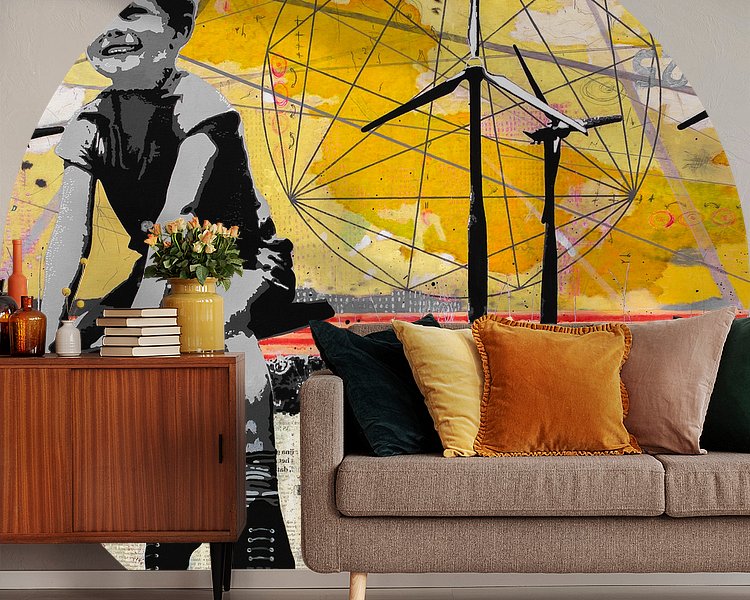 Voorbeeld van het werk in een kamer