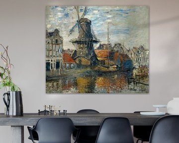 Molen onbekende gracht Amsterdam, Claude Monet