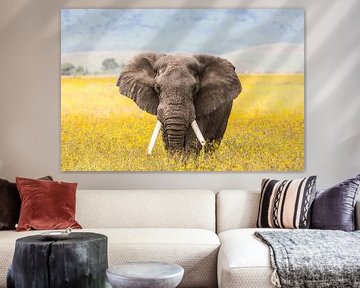 Ngorongoro elephant by Leon van der Velden