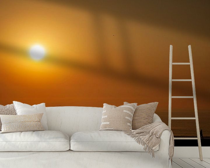 Sfeerimpressie behang: Zonsondergang met waterskiër van PAM fotostudio