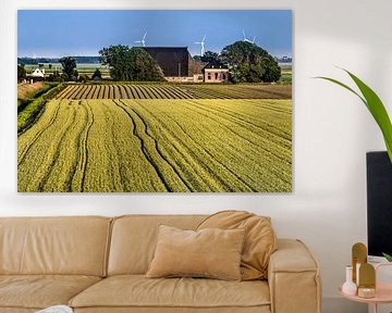 Landschap in Friesland tussen Harlingen en Koehoal van Harrie Muis