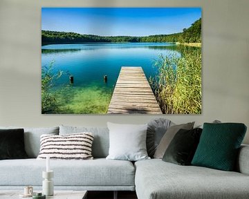 Landscape on a lake with pier van Rico Ködder