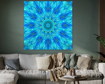 Mandala blauw 9 van Marion Tenbergen