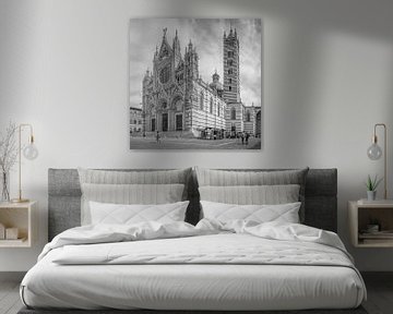 Italië in vierkant zwart wit, Duomo di Siena