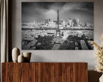 Paris Skyline | Monochrom von Melanie Viola