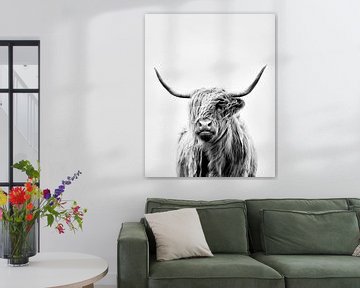 portret van een highland koe - staand formaat van Dorit Fuhg