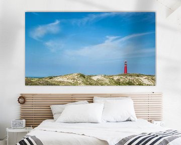 Red lightouse of Schiermonnikoog in the dunes