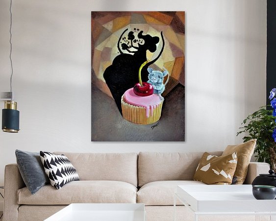 Voorbeeld van het werk in een kamer