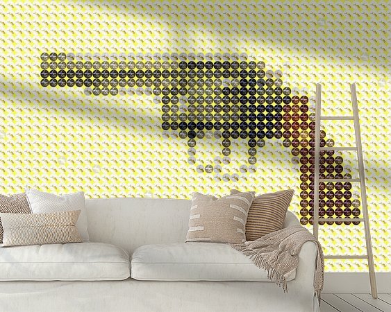 Voorbeeld van het werk in een kamer