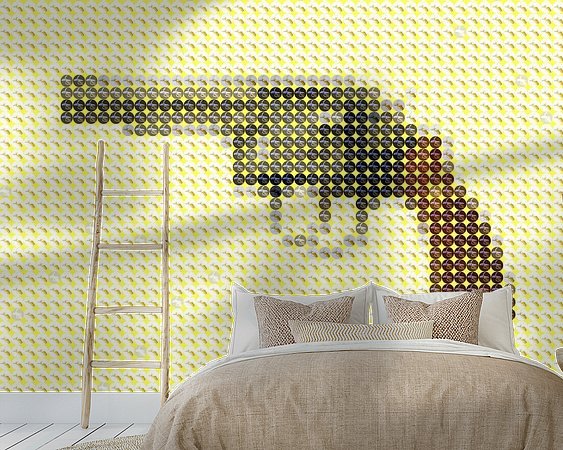 Voorbeeld van het werk in een kamer