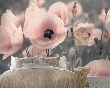 Mohnblumen rosa pastell von Julia Delgado