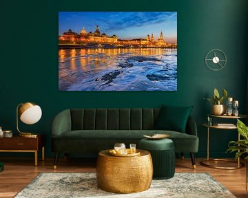 Dresden's banks of the Elbe in winter by Daniela Beyer