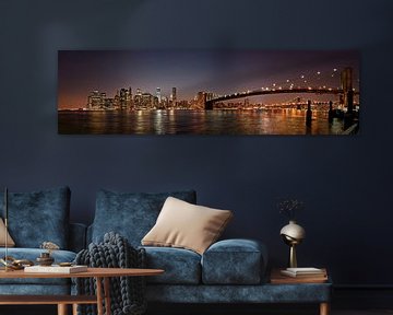 Manhattan skyline en de Brooklyn Bridge von Jeroen Middelbeek