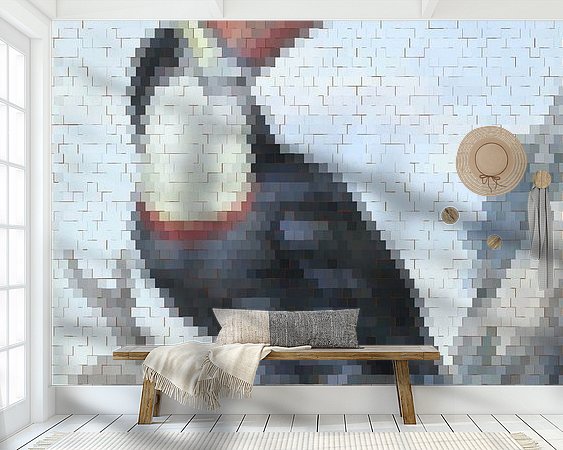 Voorbeeld van het werk in een kamer