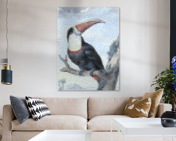 Voorbeeld van het werk in een kamer