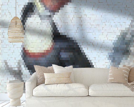 Voorbeeld van het werk in een kamer