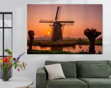 Stevenshofjes molen tijdens zonsondergang