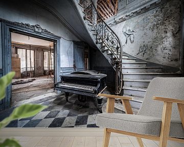 Piano at staircase by Inge van den Brande