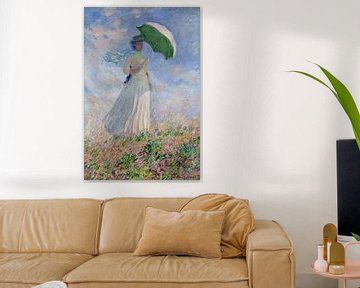Vrouw met parasol gedraaid naar rechts, Claude Monet