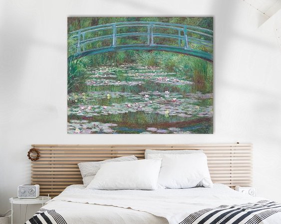 Tuincirkel De Japanse brug - Claude Monet - 60x60 cm - Ronde Tuinposter