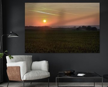 Zonsondergang Zuid Limburg van MSP Canvas