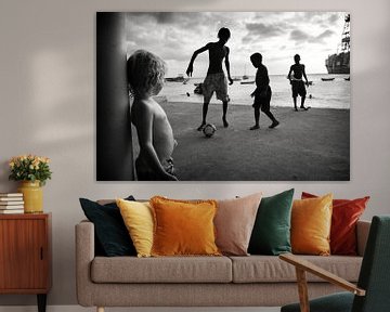 Soccer at the beach by Hans Van Leeuwen