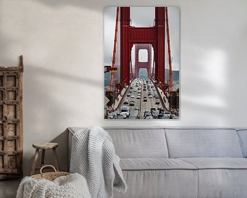 Verkeer over de Golden Gate brug in San Francisco van Harry Kors