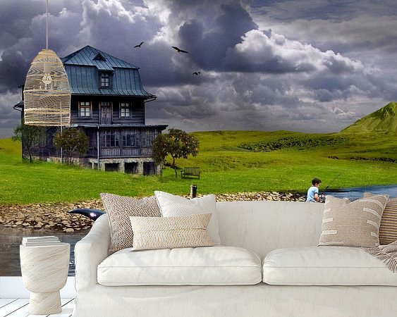 Voorbeeld van het werk in een kamer