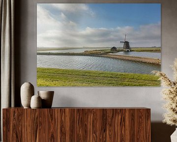 Oude Windmolen Het Noorden op Texel, Noord Holland van Martin Stevens