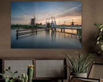 Zonsondergang in Kinderdijk van Raoul Baart