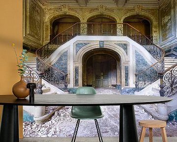 Green Staircase with Marble. by Roman Robroek - Photos of Abandoned Buildings