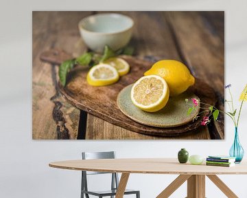 Houten snijplank met citroenen van Mayra Fotografie