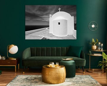 Chapel near Fokia, Karpathos, Greece in Black and Wide sur Peter Baak