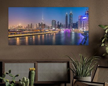 Dubai Water Canal and the skyline of Dubai by Rene Siebring